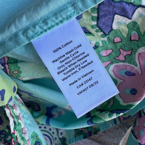 Talbots Long Sleeve Button Up Colorful Paisley Cotton Shirt Size XS Petite - Picture 4 of 9